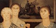 Grant Wood Daughter of Revolution oil painting on canvas
